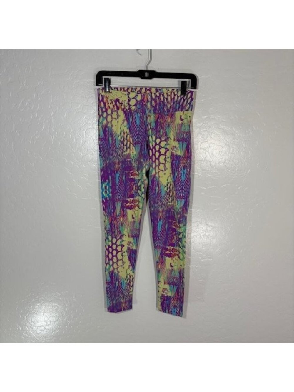 Dona Jo Leggings Womens 2 Multicolor Animal Print Ankle High Rise Yoga